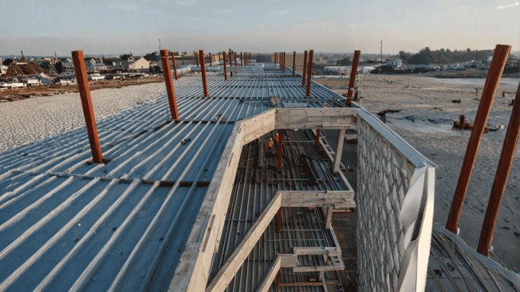 Roof Deck Support at Step-Down Roof Areas