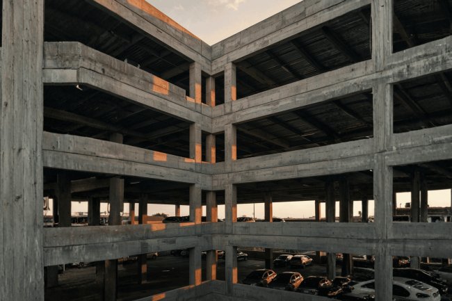 Composite Deck Layouts for Parking Structure Support Areas