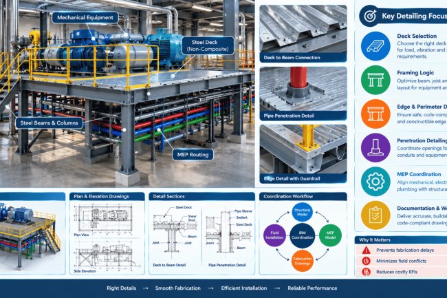 Steel Deck Detailing for Mechanical Platforms