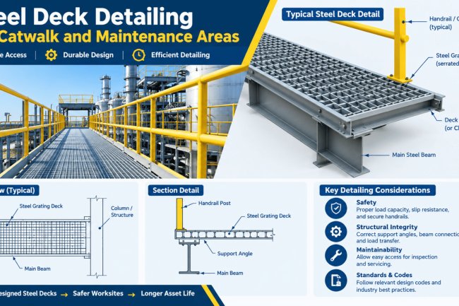 Steel Deck Detailing for Catwalk and Maintenance Areas