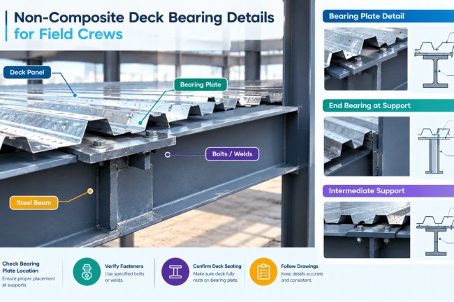 Non-Composite Deck Bearing Details for Field Crews