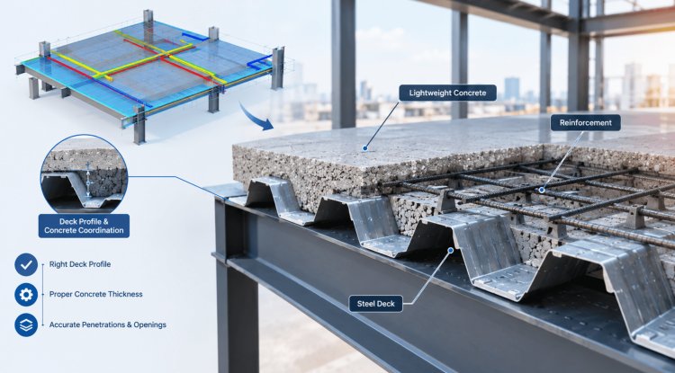 Steel Deck Coordination for Lightweight Concrete Slabs