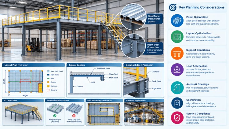 Steel Form Deck Layout Planning for Mezzanine Structures