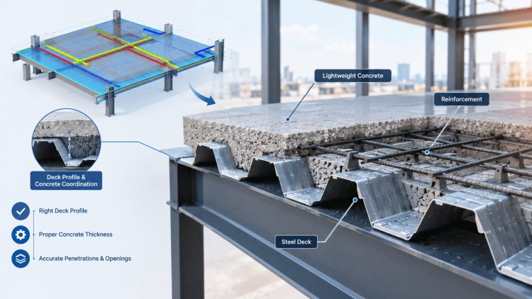 Steel Deck Coordination for Lightweight Concrete Slabs
