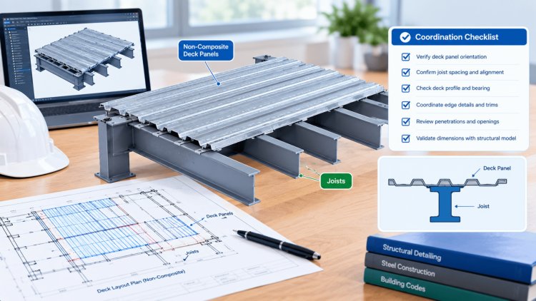 Non-Composite Deck Layout Coordination with Joists