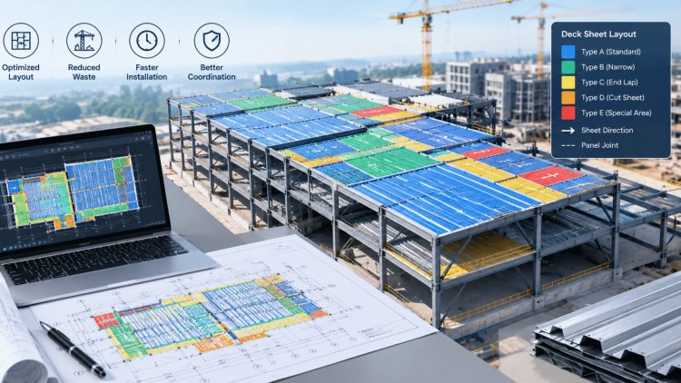 Steel Deck Sheet Layout Planning for Large Buildings