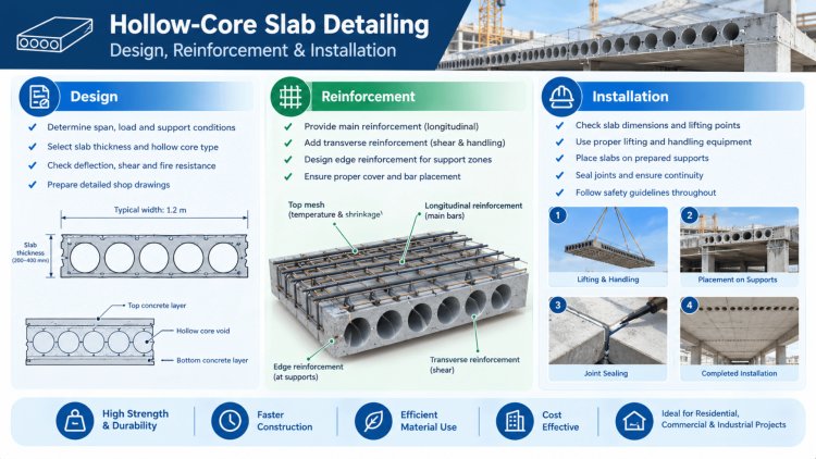 Hollow-Core Slab Detailing: Design, Reinforcement & Installation