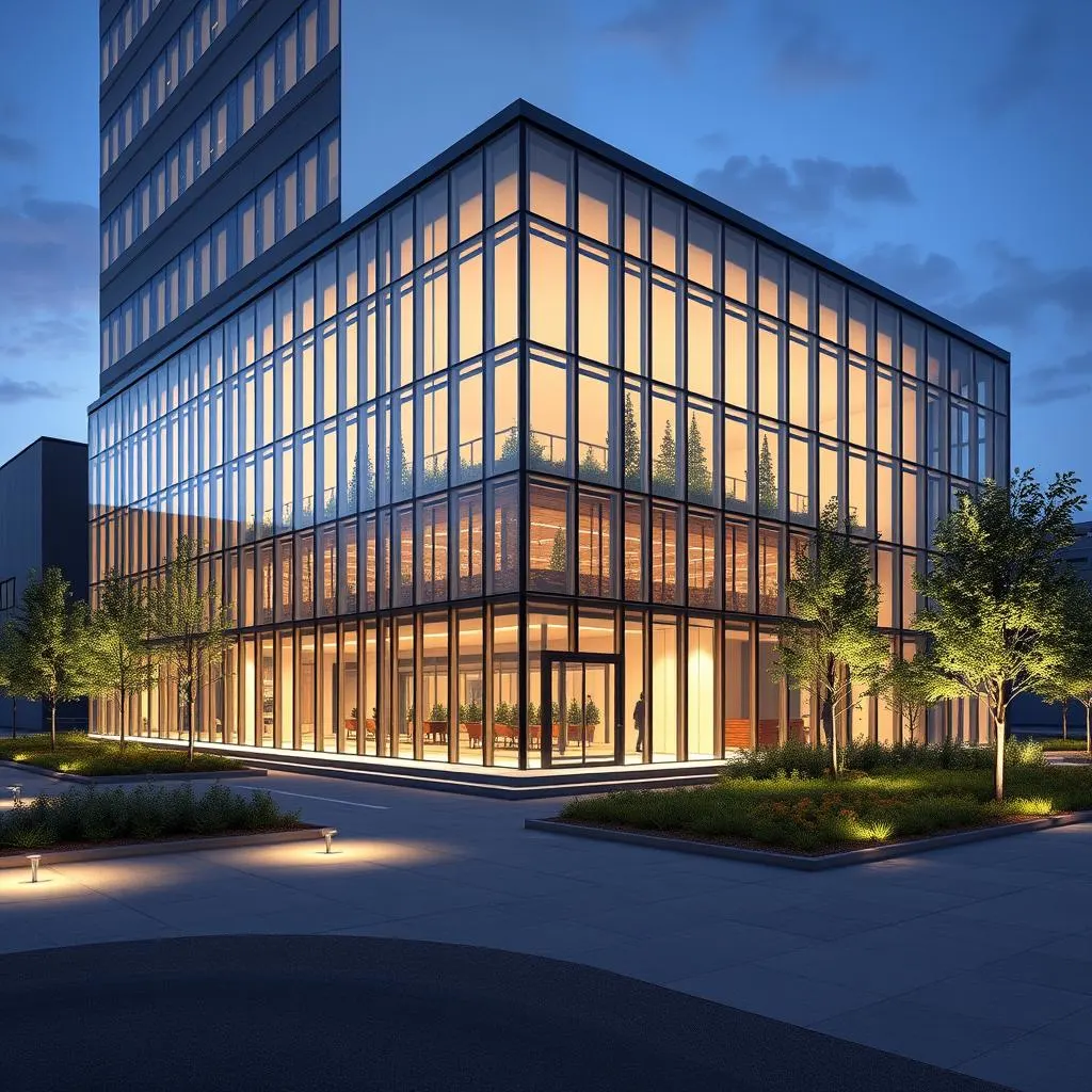 Architectural rendering created from BIM model showing photorealistic visualization