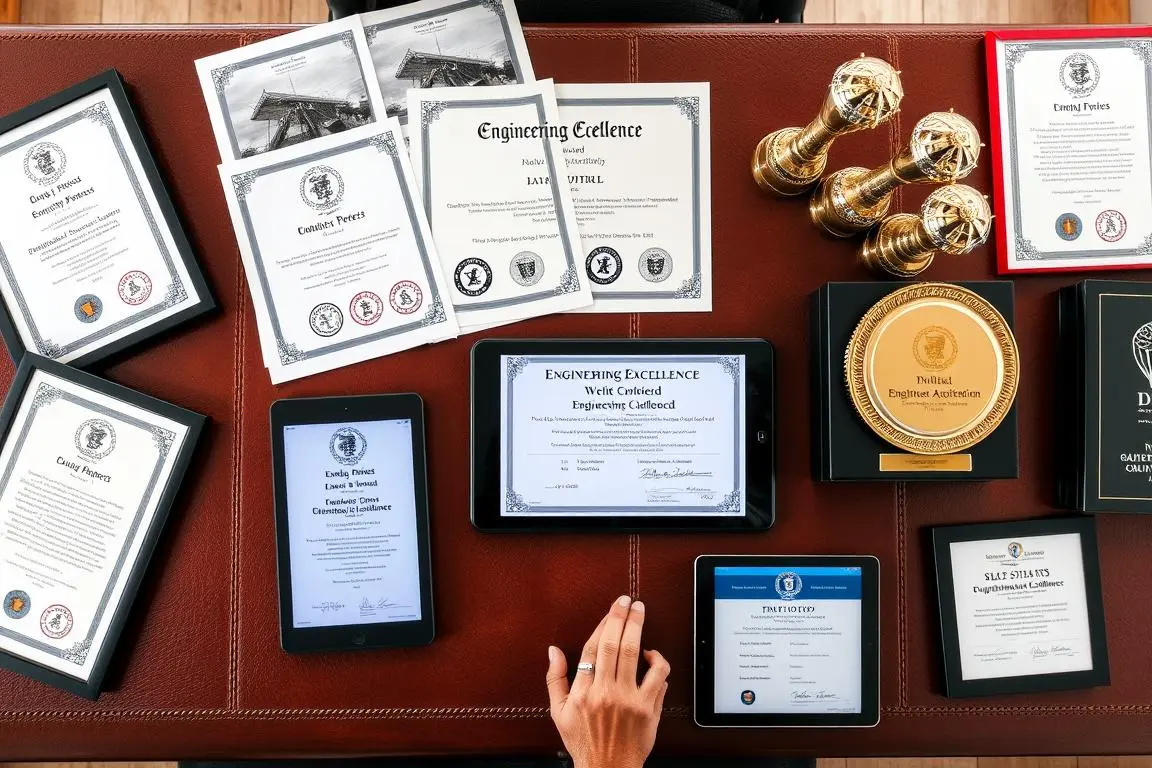 Award-winning project documentation on the CEO desk