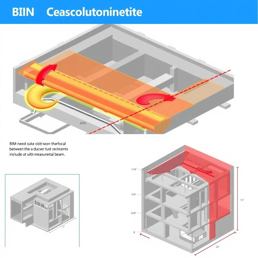 BIM Coordination showing clash detection between architectural and MEP systems