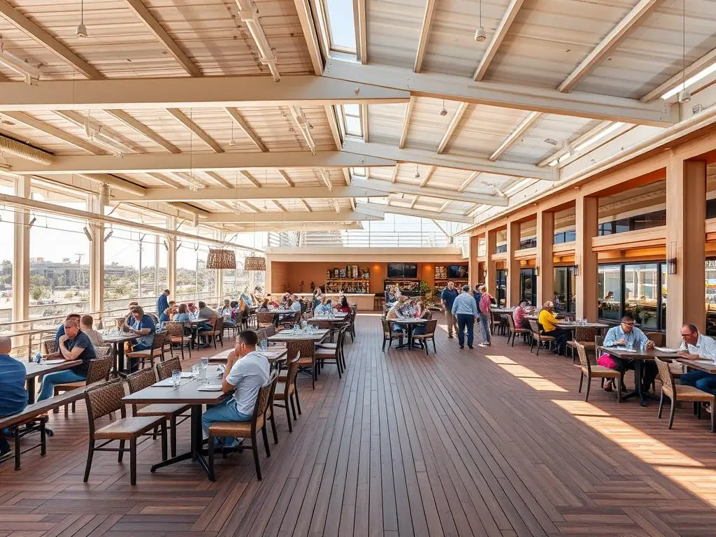 Commercial deck design for a restaurant outdoor space