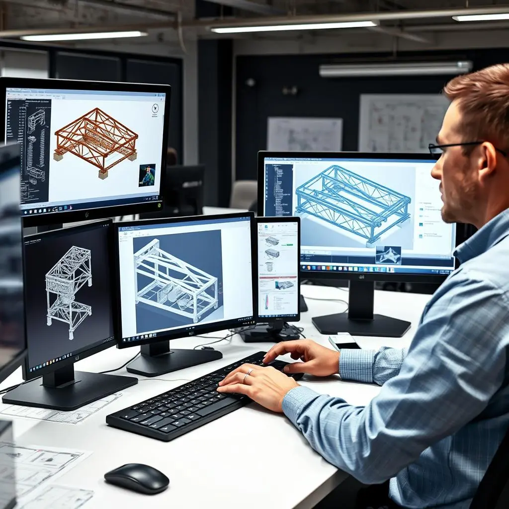 Structural steel detailing professional using advanced BIM software to create detailed shop drawings