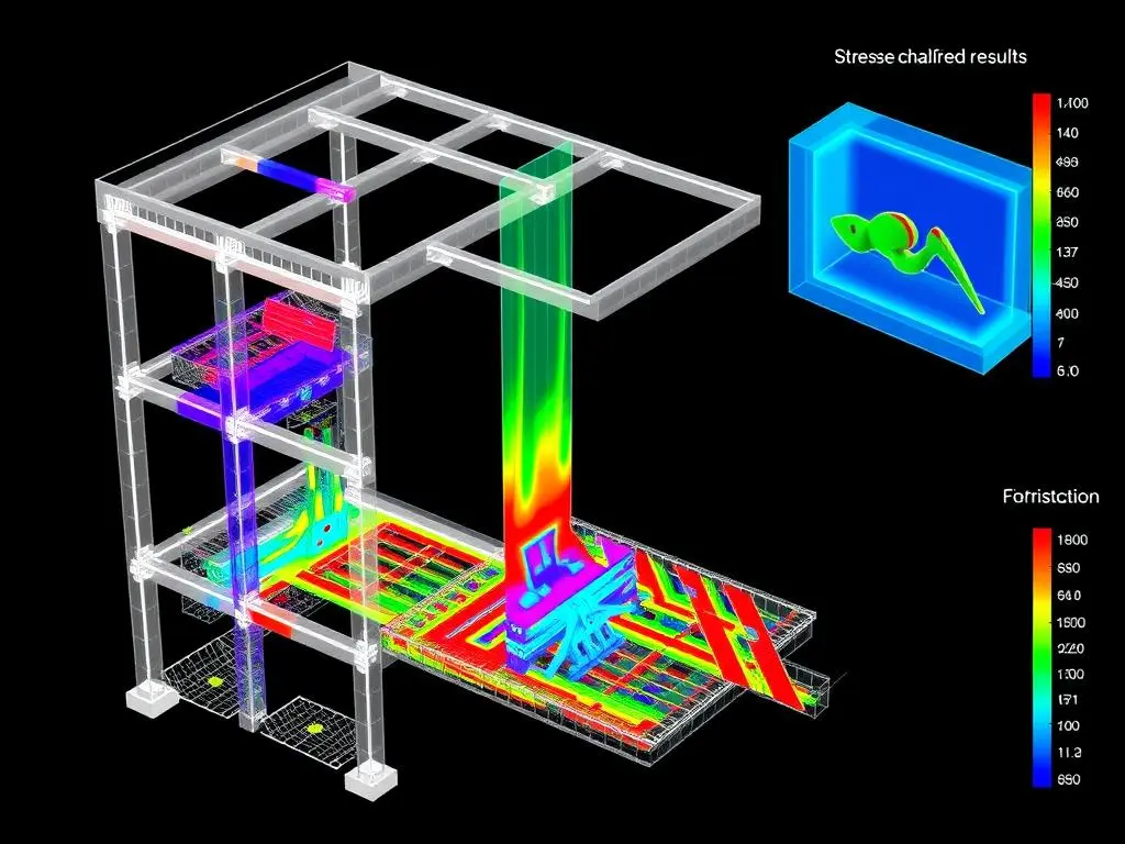Structural analysis results integrated with BIM model