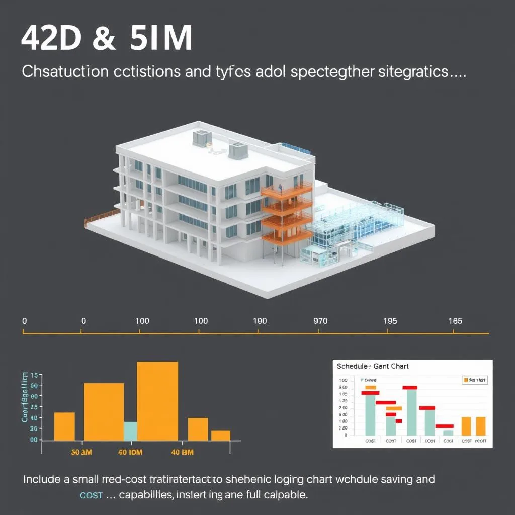 4D and 5D BIM showing construction scheduling and cost estimation integration